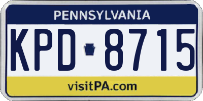 PA license plate KPD8715