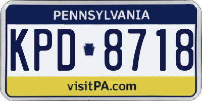 PA license plate KPD8718