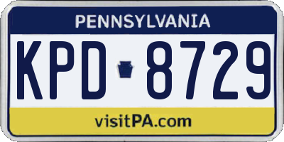 PA license plate KPD8729