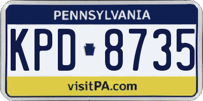 PA license plate KPD8735