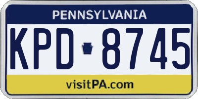 PA license plate KPD8745