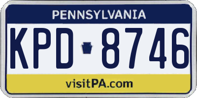 PA license plate KPD8746