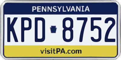 PA license plate KPD8752