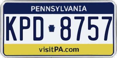 PA license plate KPD8757