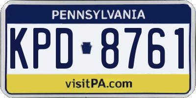 PA license plate KPD8761