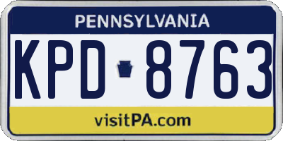 PA license plate KPD8763