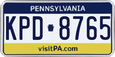 PA license plate KPD8765