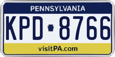 PA license plate KPD8766