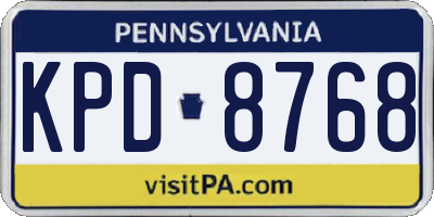 PA license plate KPD8768