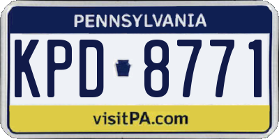 PA license plate KPD8771