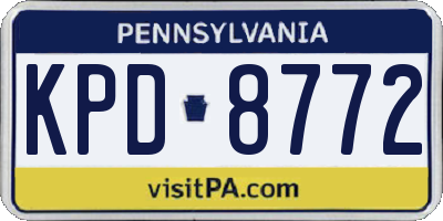 PA license plate KPD8772