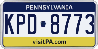 PA license plate KPD8773