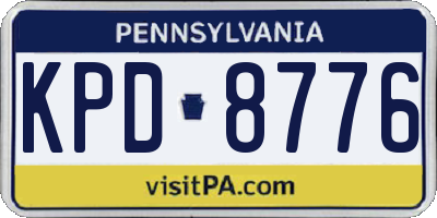 PA license plate KPD8776