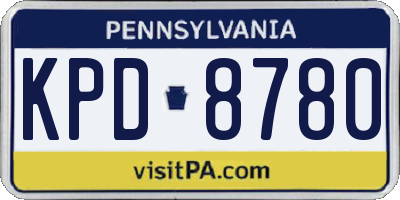 PA license plate KPD8780