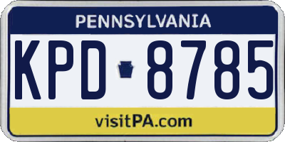 PA license plate KPD8785