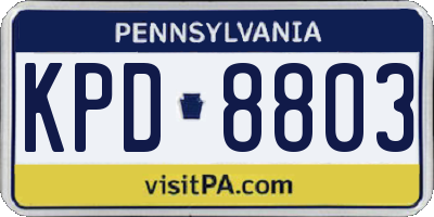 PA license plate KPD8803