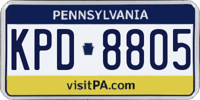 PA license plate KPD8805
