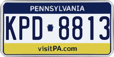 PA license plate KPD8813