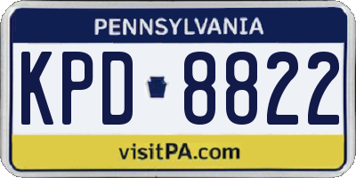 PA license plate KPD8822