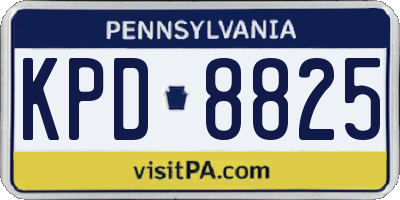 PA license plate KPD8825