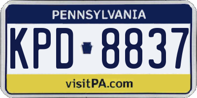 PA license plate KPD8837