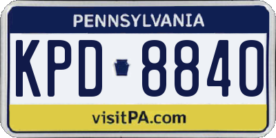 PA license plate KPD8840