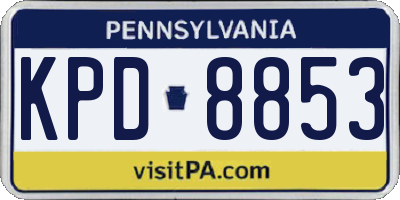 PA license plate KPD8853