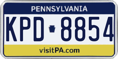PA license plate KPD8854