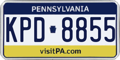 PA license plate KPD8855