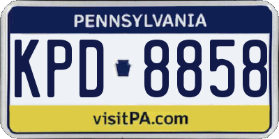 PA license plate KPD8858