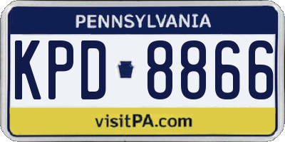 PA license plate KPD8866
