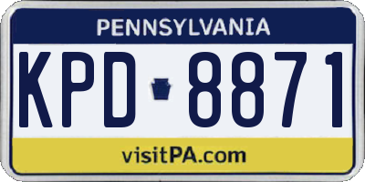 PA license plate KPD8871