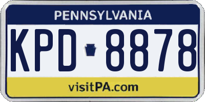 PA license plate KPD8878