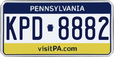 PA license plate KPD8882