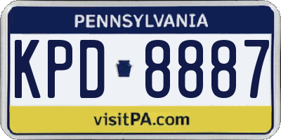 PA license plate KPD8887