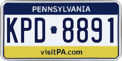 PA license plate KPD8891