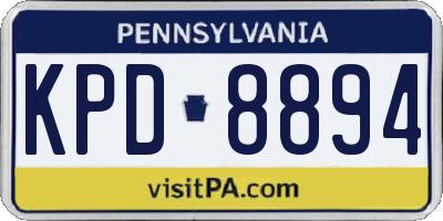PA license plate KPD8894