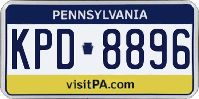 PA license plate KPD8896