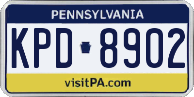 PA license plate KPD8902