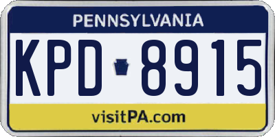 PA license plate KPD8915