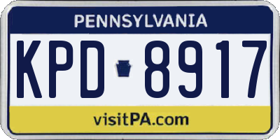 PA license plate KPD8917