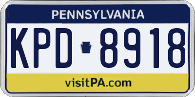 PA license plate KPD8918