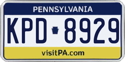 PA license plate KPD8929
