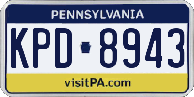 PA license plate KPD8943
