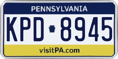 PA license plate KPD8945