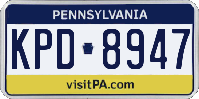 PA license plate KPD8947