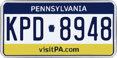 PA license plate KPD8948