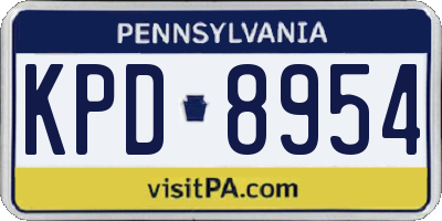 PA license plate KPD8954