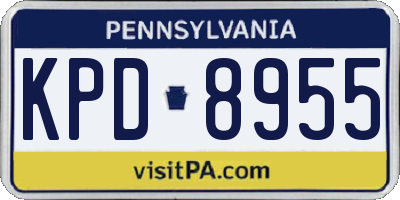 PA license plate KPD8955