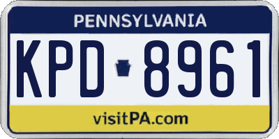 PA license plate KPD8961